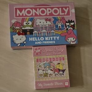 Hello Kitty Monopoly and Puzzle Set - Pink and White